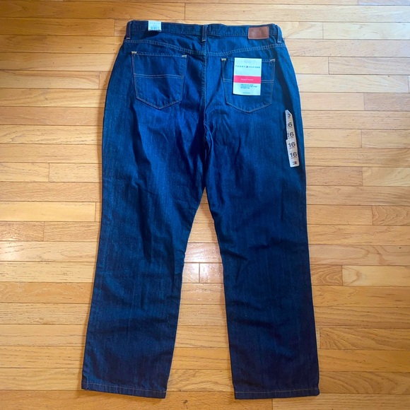 VINTAGE Y2K TOMMY HILFIGER JEANS SIZE 16A DARK WASH STRAIGHT LEG BOYFRIEND NWT - Picture 2 of 15